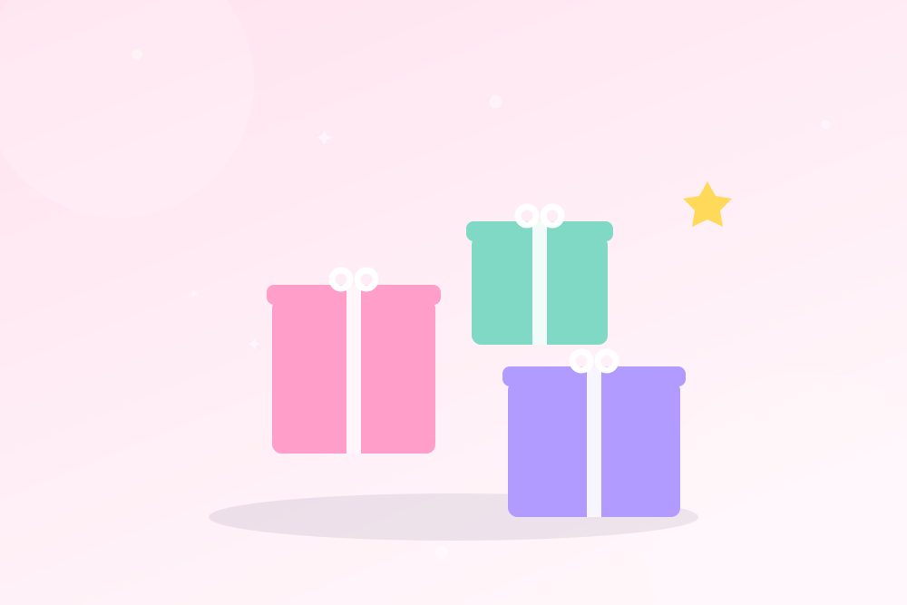イラスト：リボンのついたギフトボックス