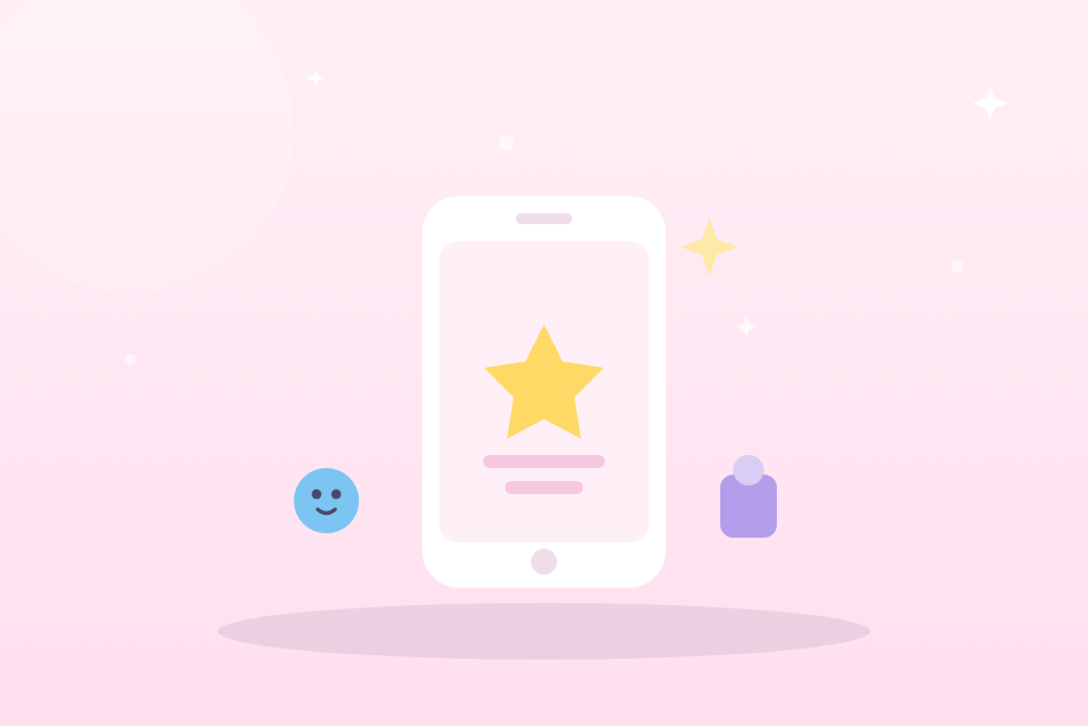 イラスト:スマホ撮影と星のきらめき