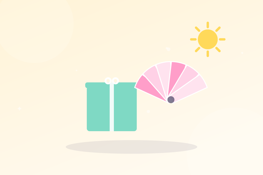 イラスト：夏のギフトと扇子