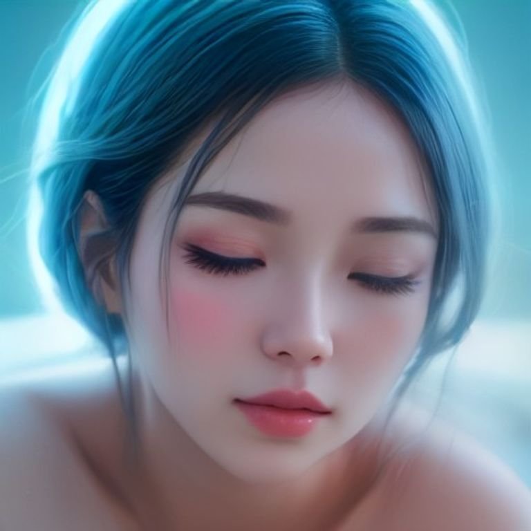 LEDエクステのイメージモデル（AI生成・閉じ目の女性のアップ）